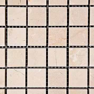 Royal Beige Marble 1 X 1 Polished Mosaic Tile - Box of 5 Sheets