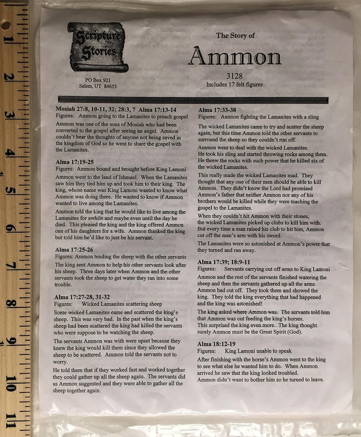 Story Time Felts Ammon Felt Figures for Flannel Board Stories Scripture Stories Book of Mormon (Regular Size precut (Adult 4-6" Tall))