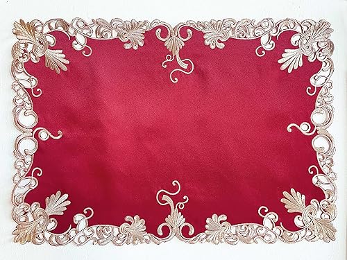 Manteles individuales  Juego de 12 hechos a mano con bordado europeo para recepciones de boda, banquetes, fiestas, cocina, comedor, mesa auxiliar,