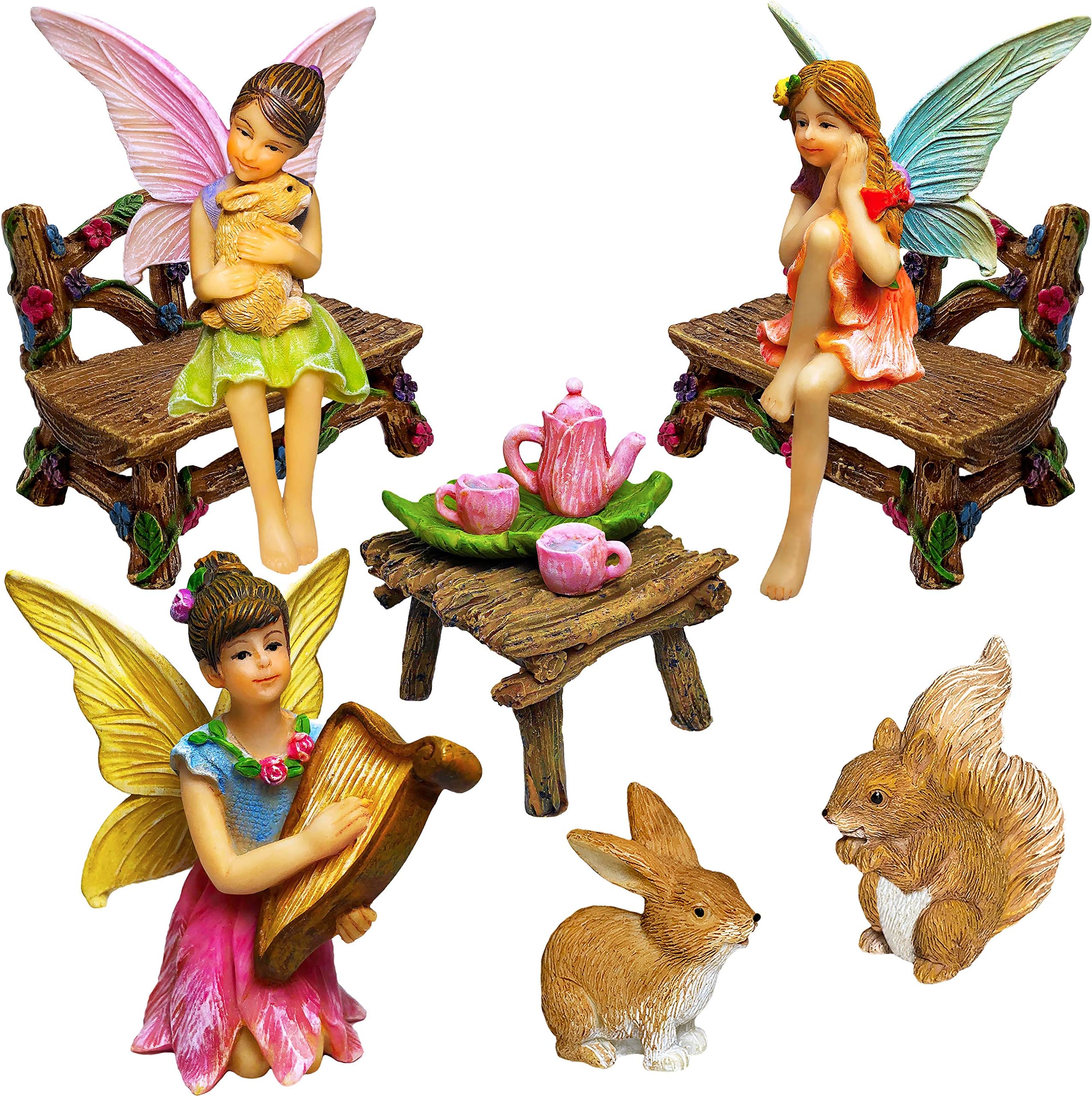 Fairy Garden - Miniature Figurines & Accessories Starter Kit - Fairy Garden Set of 12 pcs - Outdoor or House Decor