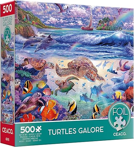 Miniatura 3 de Ceaco - Rompecabezas de aluminio - Tortugas en abundancia - Rompecabezas de 500 piezas