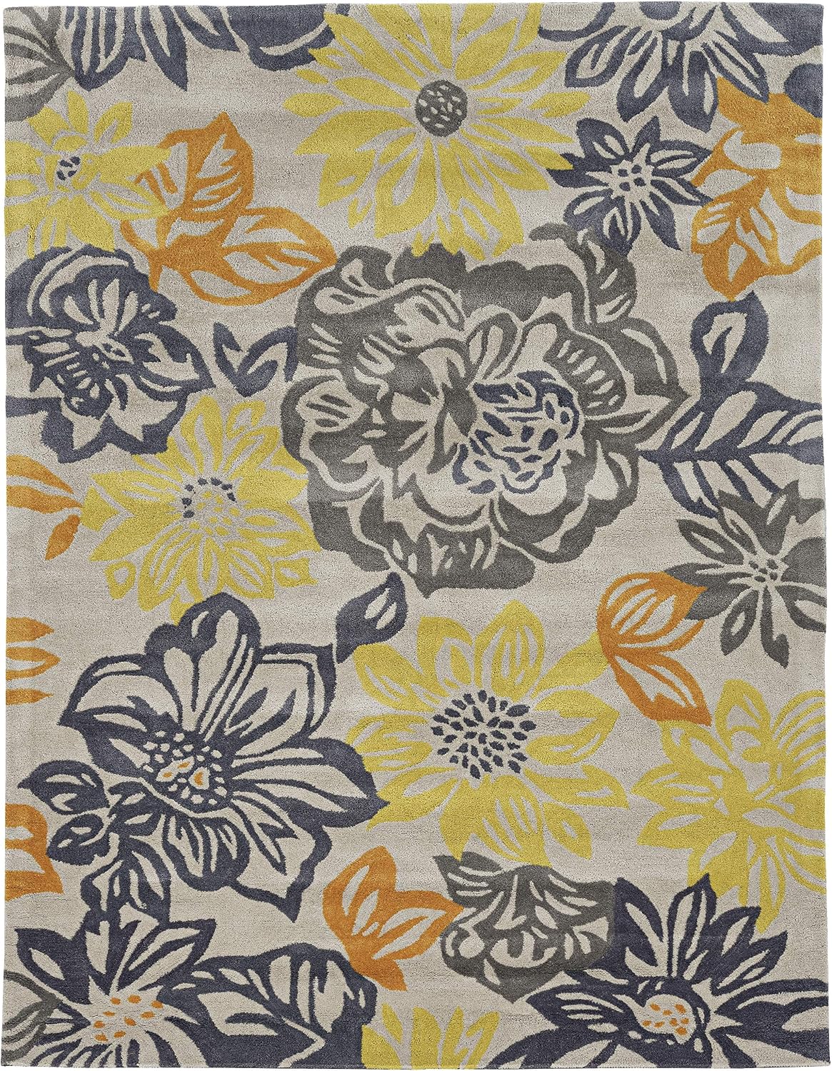 Linon RUG-TARL3281 Trio Collection, Gray, 8 x 10