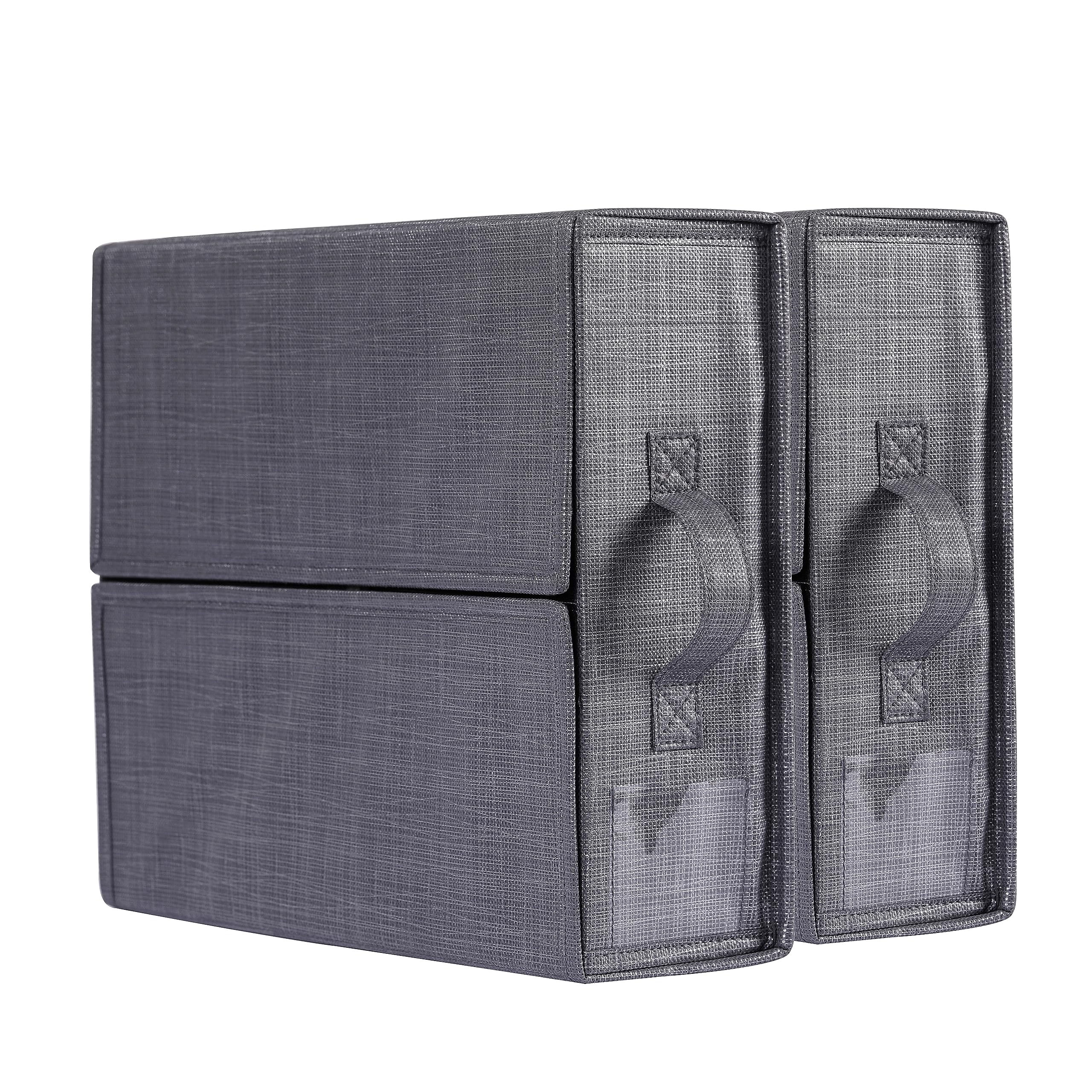 2 Pack Foldable Container Storage Bed Sheet Set Organizer (Queen or King Size), Linen Closet Organizer for Duvet Cover Set, Clothes, Blankets and Pillow Cases (Gray)