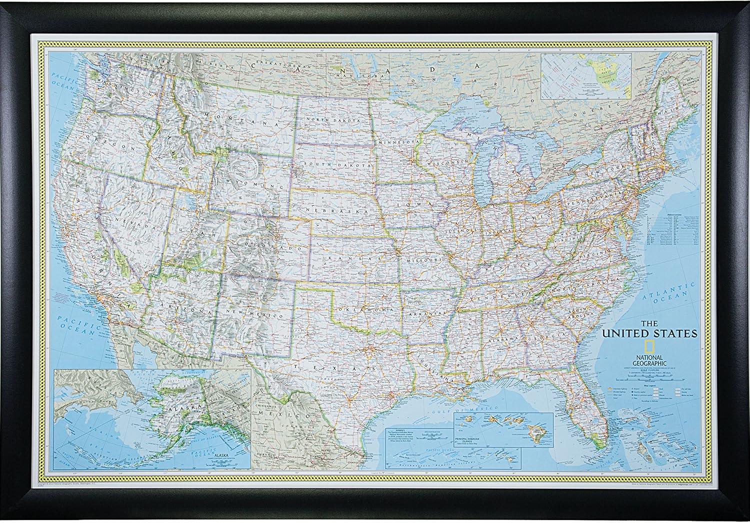 Craig Frames Wayfarer, Classic United States Push Pin Travel Map