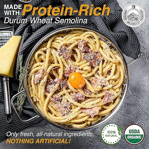Miniatura 5 de Morelli Bucatini - Pasta italiana orgánica de primera calidad de Italia - Marca de pasta gourmet artesanal y familiar - Pasta de sémola de trigo