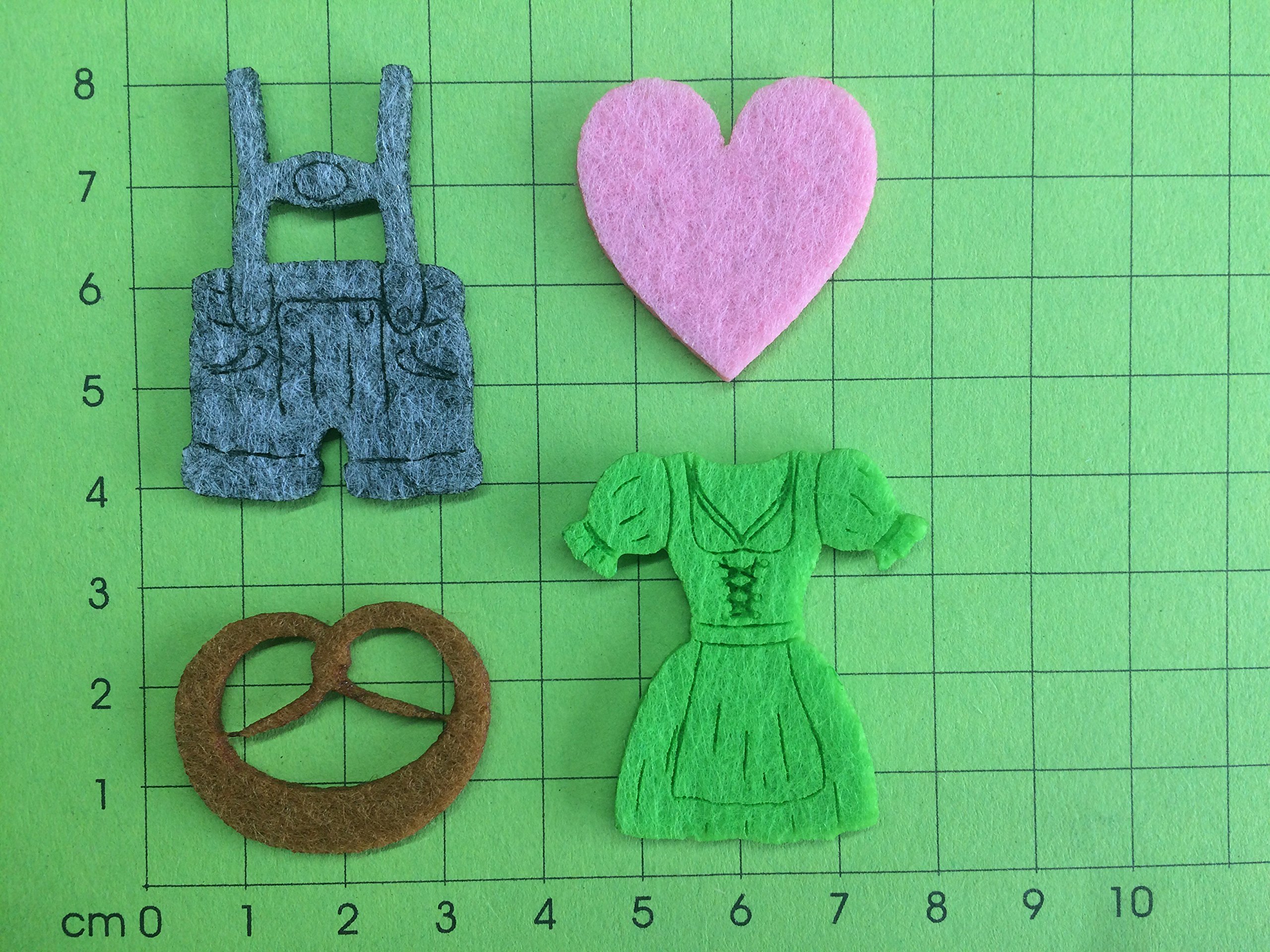 Petra's Bastel-News 40-teiliges Filz-Trachtenset – Dirndl & Lederhose Motive, 2 Mm Dick, 19x12x5 Cm