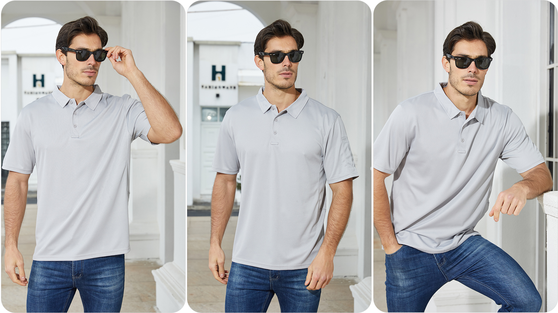 Men's Outdoor Hiking Shirt UPF50+ Sun Protection Long Sleeve Quick Dry Work Tops