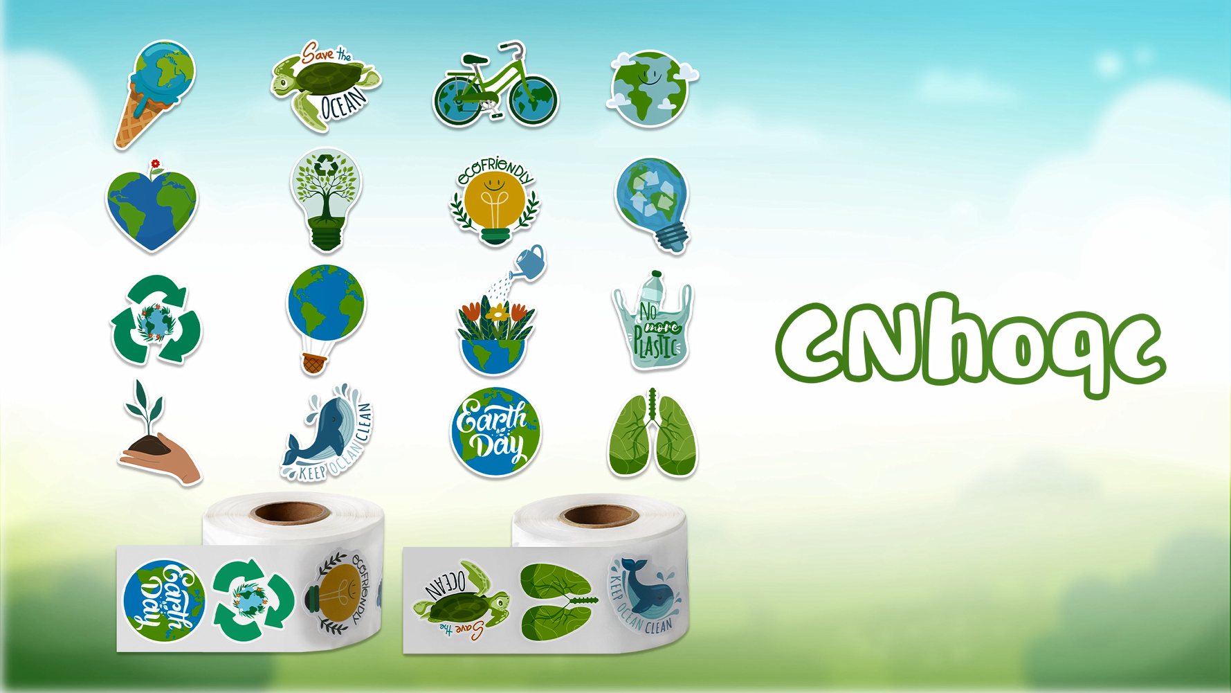 Cute Earth Day Stickers Promote Environmental Awareness | Premium AI