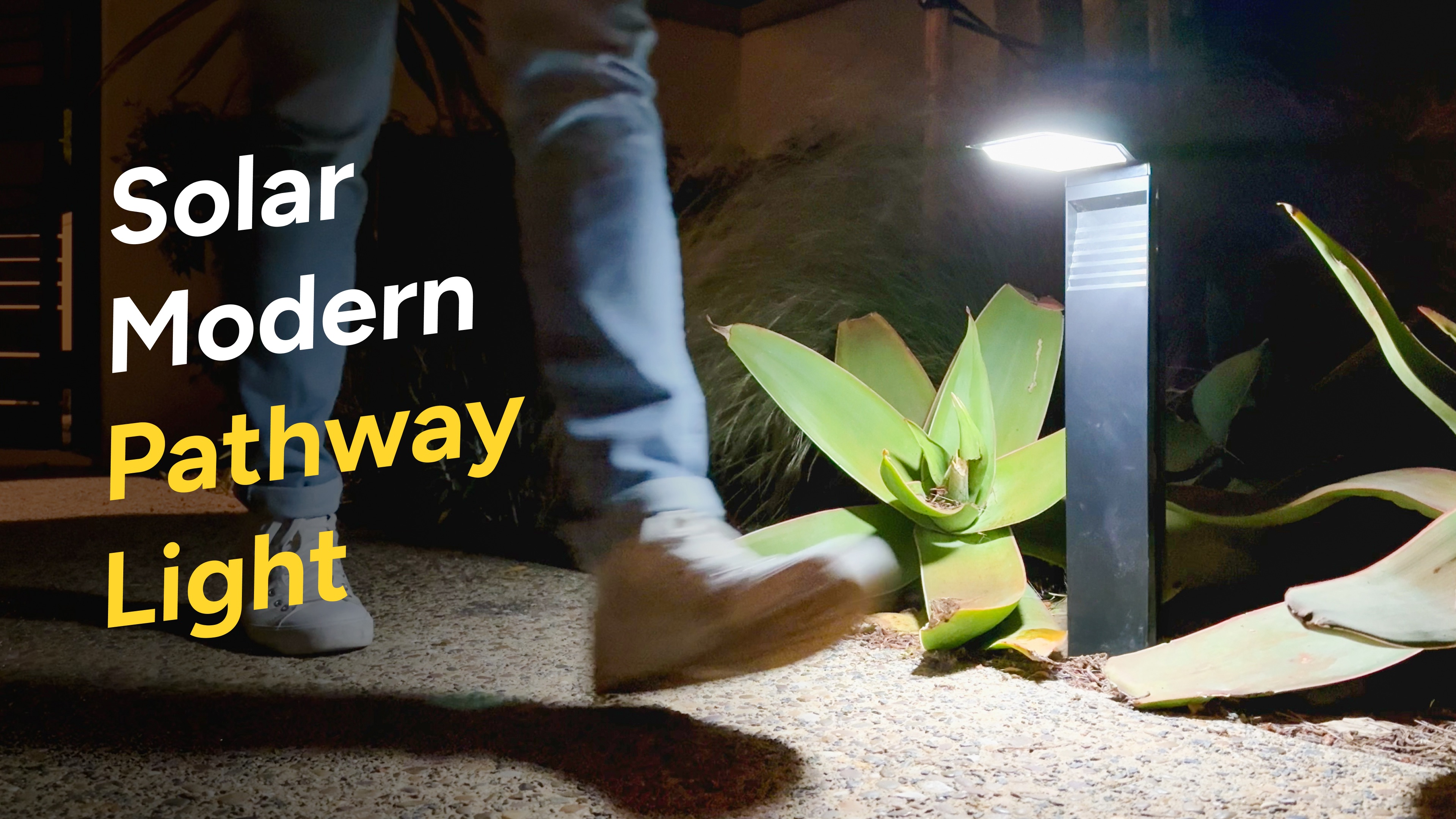 Techko Outdoor Solar L-Shaped Path Lights (2-Pack), Modern Minimal