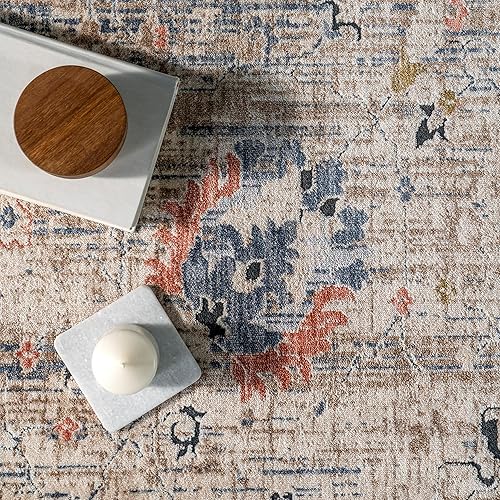 Miniatura 9 de nuLOOM Acelynn - Alfombra de pasillo tradicional envejecida, 2 pies 8 pulgadas x 8 pies, color beige