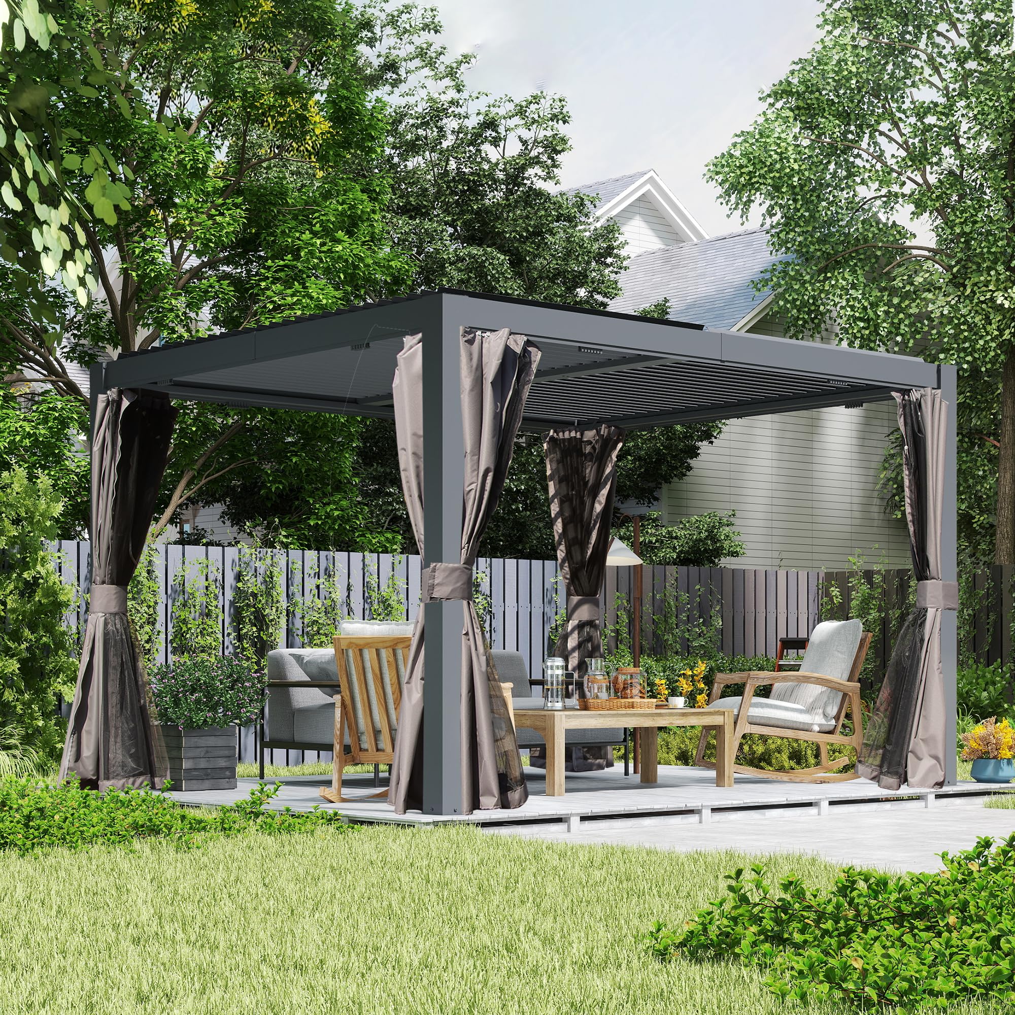 Domi Outdoor Pergola 10x12 Full Aluminum