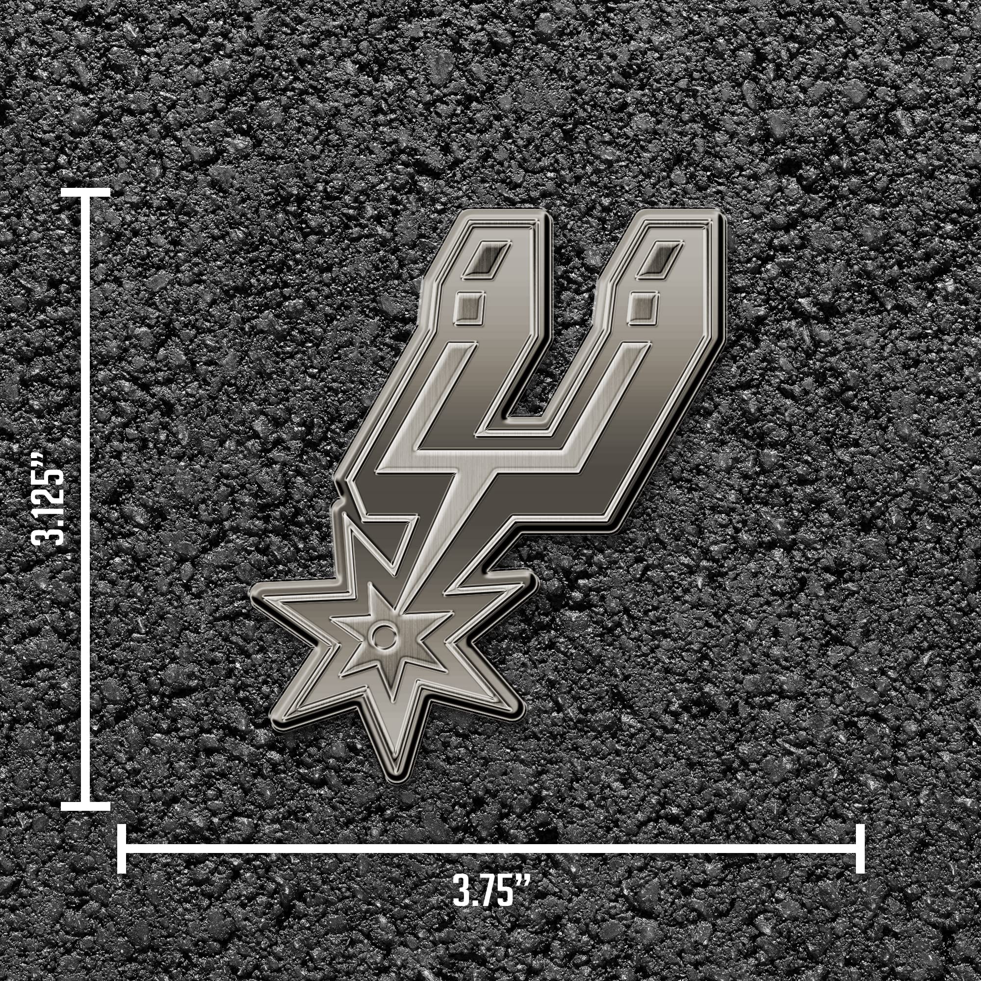 Rico Industries NBA San Antonio Spurs Antik Auto Emblem Antik Nickel Auto Emblem für Auto LKW SUV