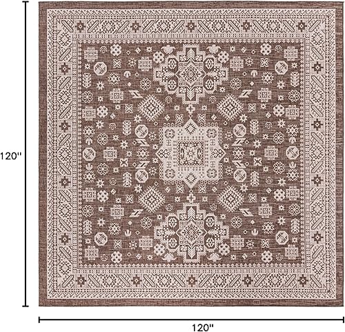 Miniatura 360 de Rugs.com Outdoor Aztec Collection Alfombra – 4 x 6 pies alfombra de tejido plano gris carbón perfecta para salas de estar, grandes comedores, planos