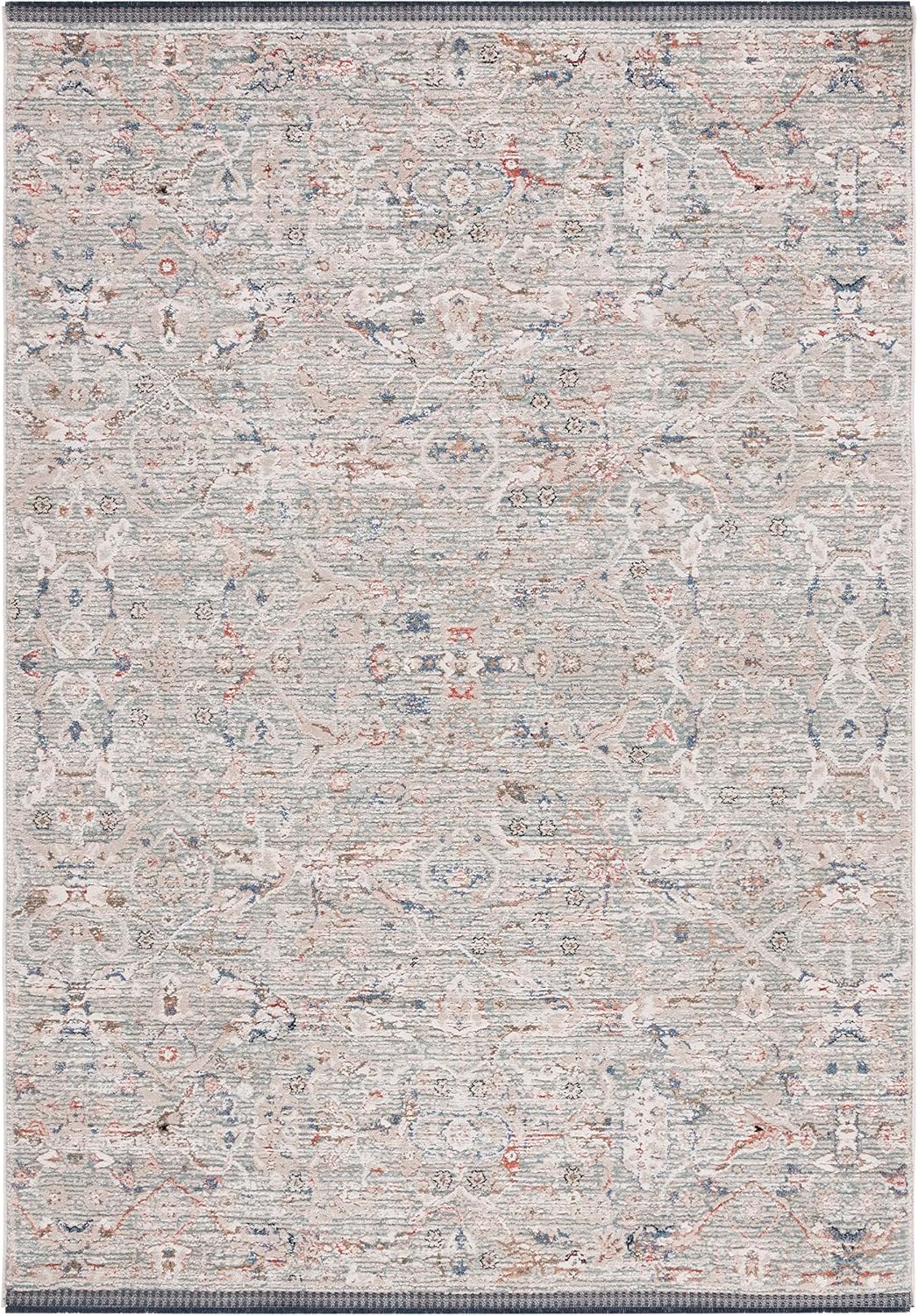 SAFAVIEH Vivaldi Collection Accent Rug - 4' x 6', Ivory & Navy, Traditional Vintage Oriental Design, Non-Shedding & Easy Care, Ideal for High Traffic Areas in Entryway, Living Room, Bedroom (VIV596A)