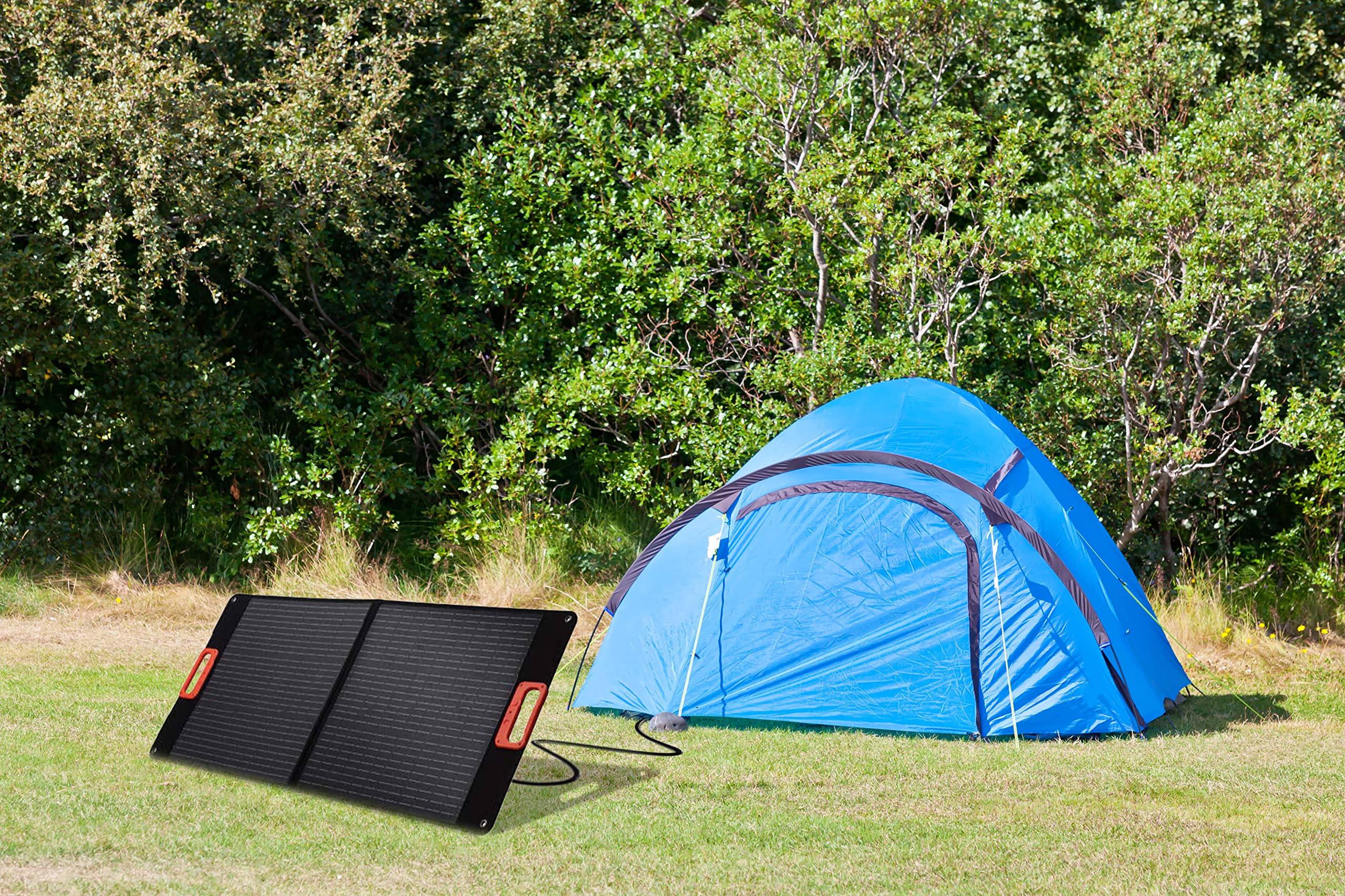 Technaxx Składany panel słoneczny 100 W TX-206, przenośna monokrystaliczna ładowarka słoneczna do wszystkich popularnych elektrowni z wyjściami USB-A/USB-C/XT60/DC7909/MC4/Anderson – do użytku na