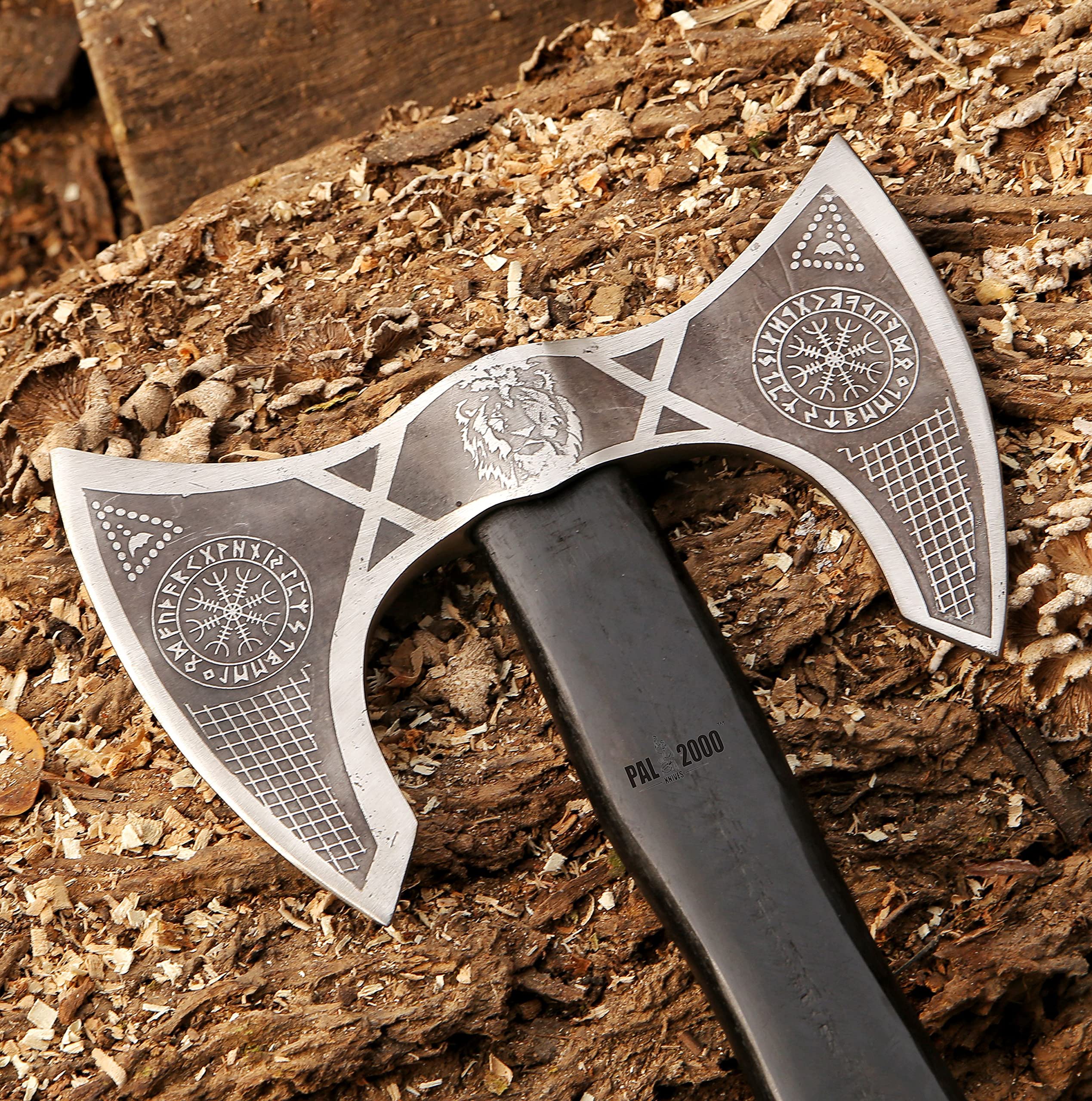 Hache de combat Viking en acier au carbone de qualité supérieure faite à la main