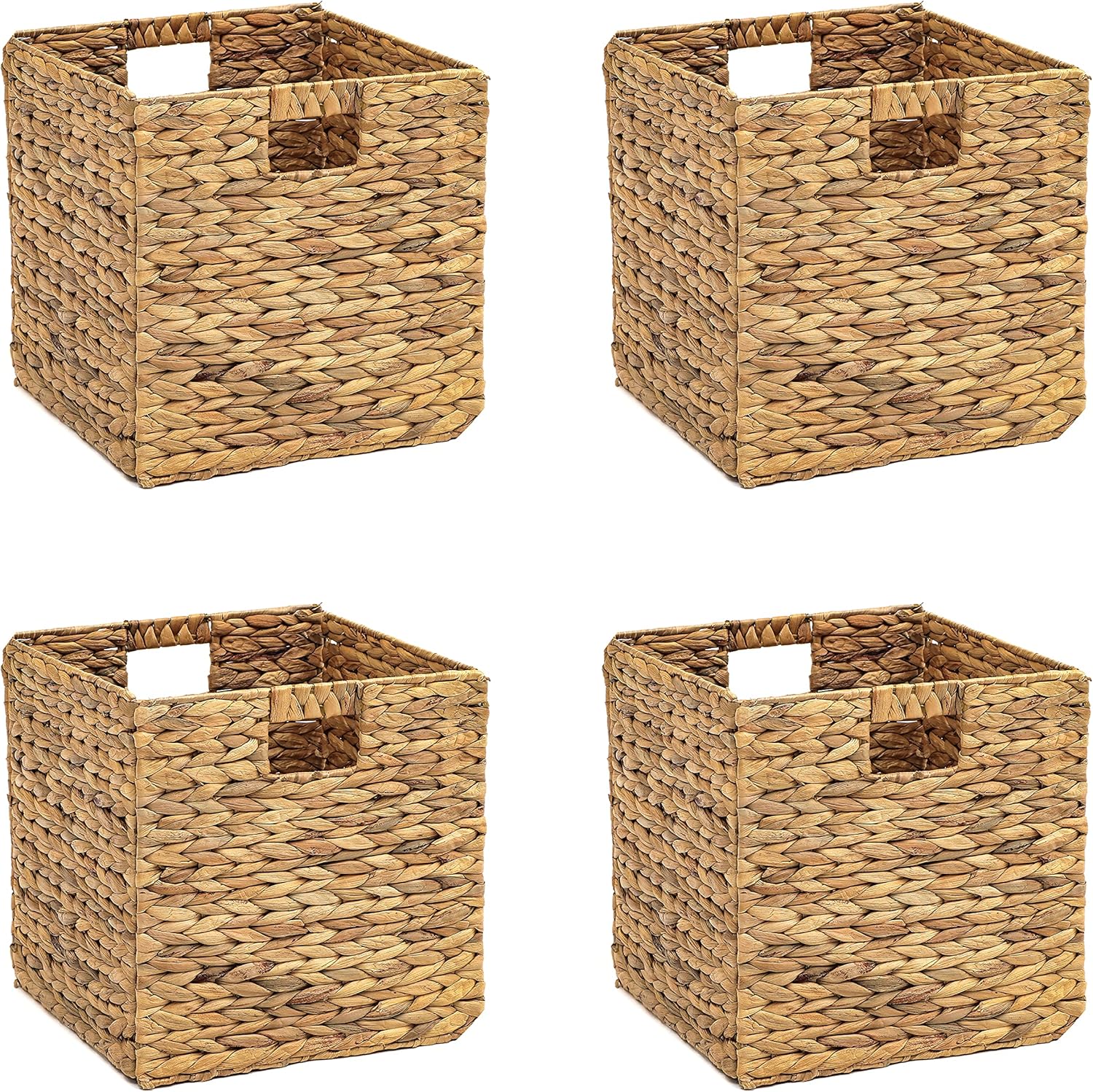 Foldable Hyacinth Storage Basket with Iron Wire Frame By Trademark