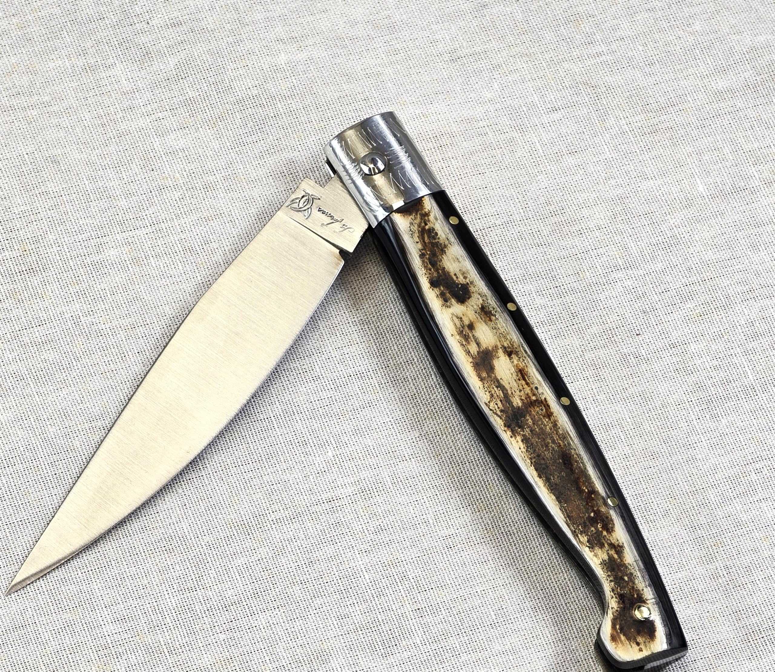 Coltello Da caccia Sardo PATTADA Artigianale TASCABILE MANICO IN CORNO SARDEGNA da COLLEZIONE Coltelli sardi artigianali coltellino fatto a mano