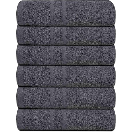 Plush Cotton Bath Towels 6 Pack (24x48 Inches)