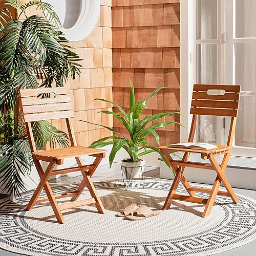 Miniatura 3 de SAFAVIEH Outdoor Collection Blison - Sillas plegables (2 unidades), color marrón natural