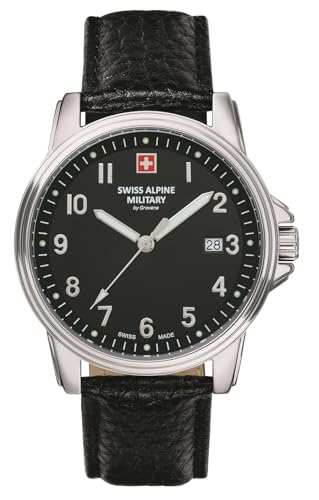 Swiss Alpine Military Herren Uhr Analog Quarz 7011.1537SAM Leder