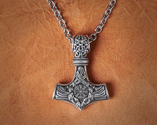 Miniatura 140 de Baldur Jewelry - Collar de martillo Thors Mjölnir - Colgante de martillo de Thor nórdico vikingo joyería vikingo - Collar Thor - Regalos Thor