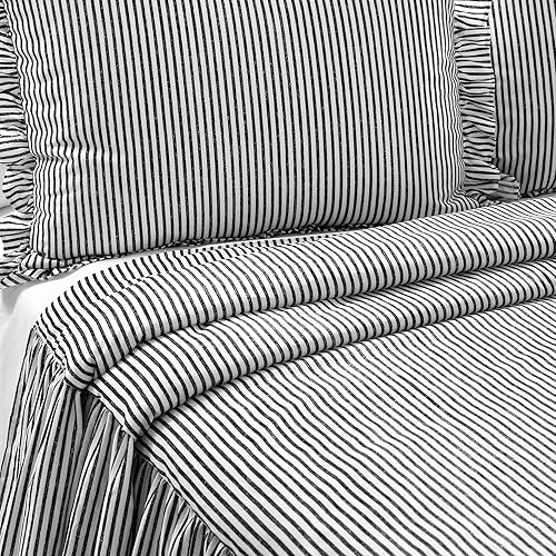 Miniatura 4 de Lush Décor - Juego de Cubrecama con falda de volantes para cama sencilla, estilo Shabby Chic, juego de 2 piezas