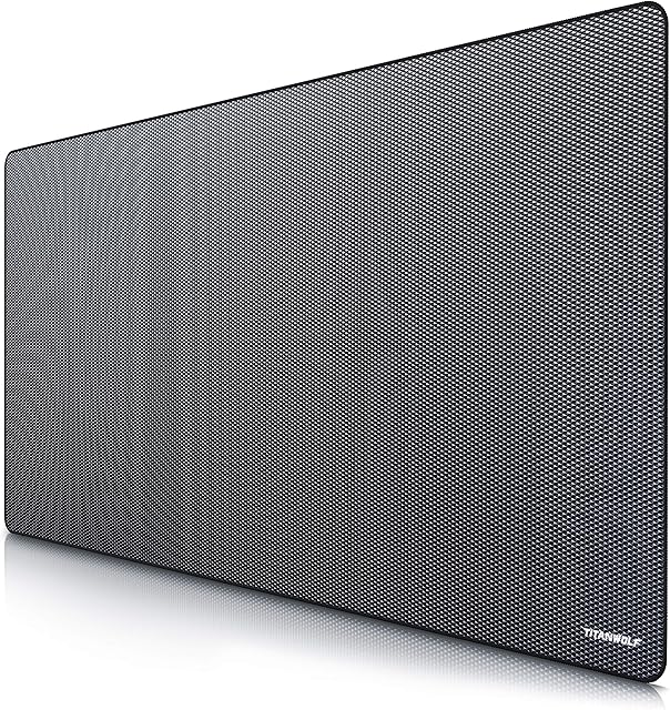 TITANWOLF - Extra Large Gaming Mouse Mat 1200x600mm Oversize - XXL Mouse Pad with motif - Desk Pad XXXL Extended For Precision and Speed - Non-Slip Rubber Base For Mouse and Keyboard - Black
