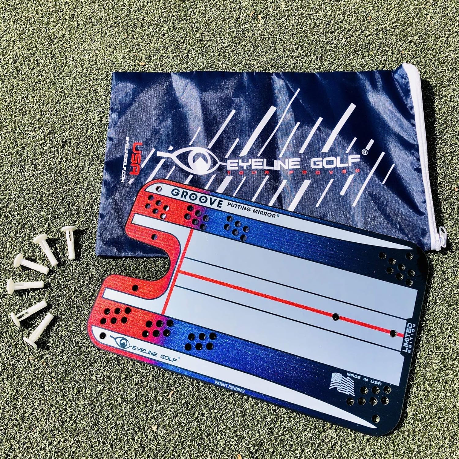 EyeLine Golf Groove Putting Mirror -Training Aid Align eyes, body, putter face. Indoor/Outdoor. 8 putting drills - alignment starting line impact stroke path head motion. Seen on PGA Tour. Made in USA : Sports & Outdoors