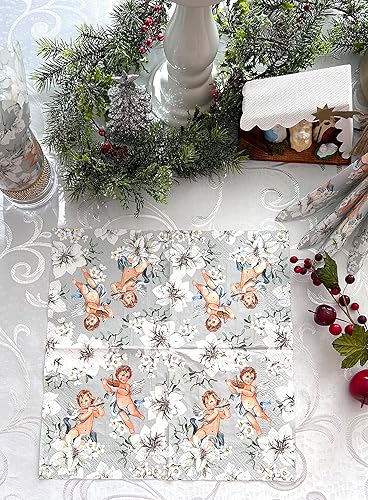 Miniatura 9 de AM Décor - 20 servilletas de papel de 3 capas de 3 capas para cena de Navidad, decoupage decorativo, 13 x 13 pulgadas (desplegada), casa roja en la