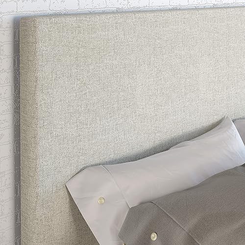 Miniatura 14 de Boyd Sleep Milan - Marco de cama de lino negro con plataforma totalmente tapizada con cabecero ajustable, base o somier calificado para su uso Negro