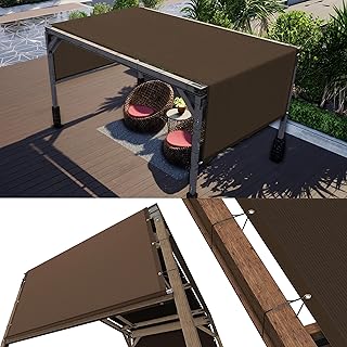 ColourTree 8' W x 14' L Brown Pergola Sun Shade Canopy Replacement Cover...