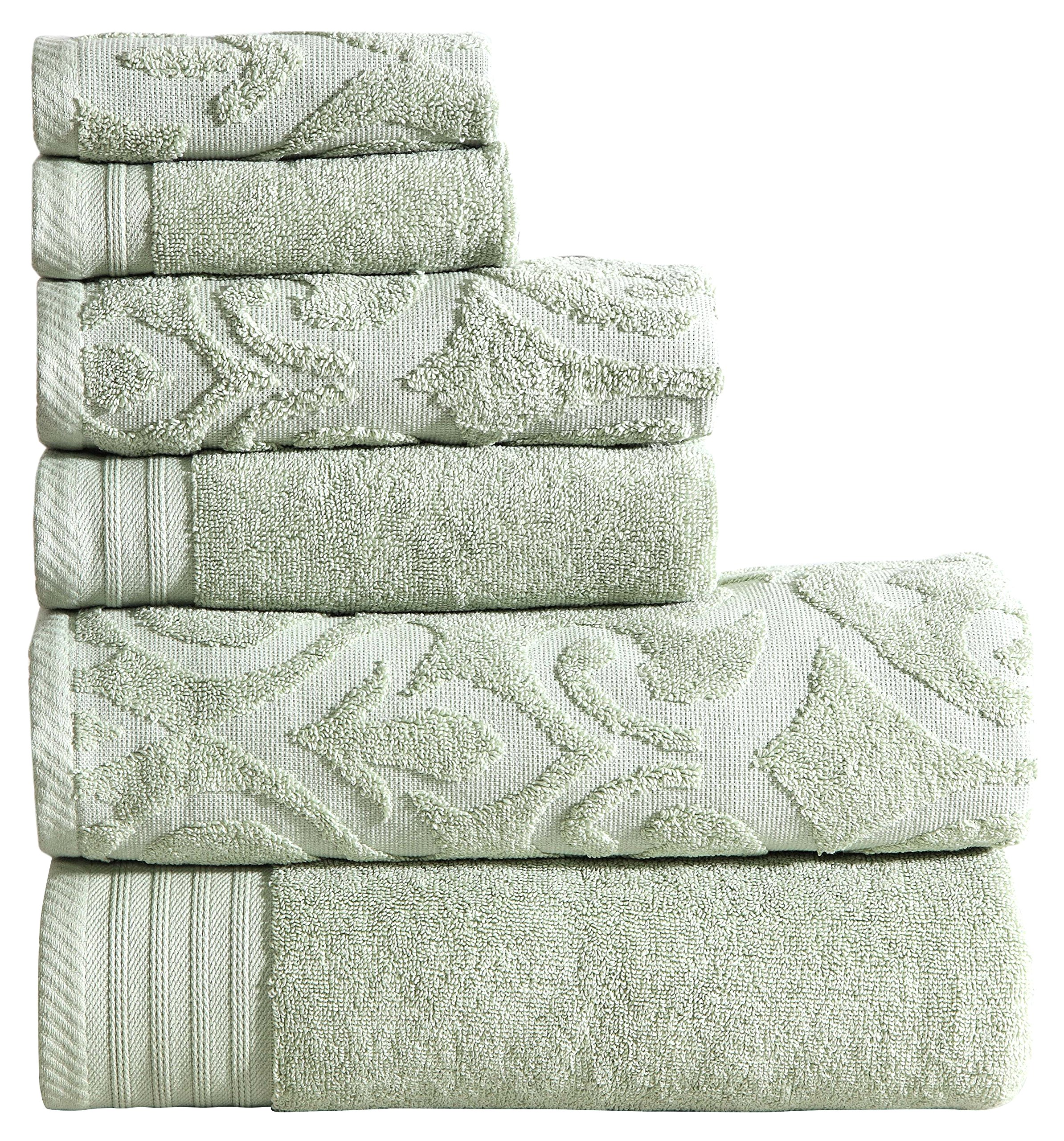 タオル6 Amazon | Panacheホームコレクション6 Pieceジャカードコレクション100