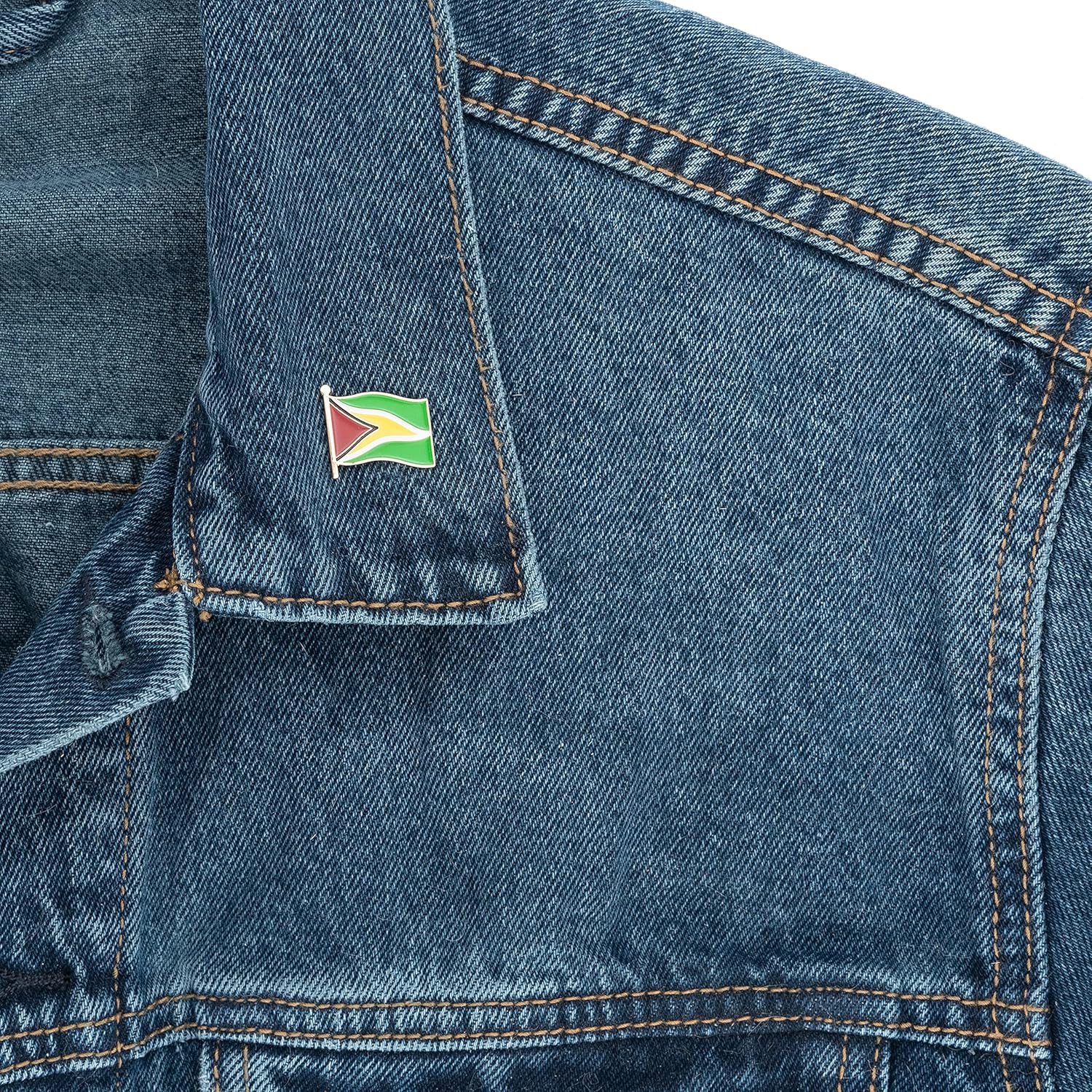 Desert Cactus Guyana Lapel Pin Country Enamel Made of Metal Souvenir Hat Men Women Patriotic (Waving Flag Pin) - Image 6