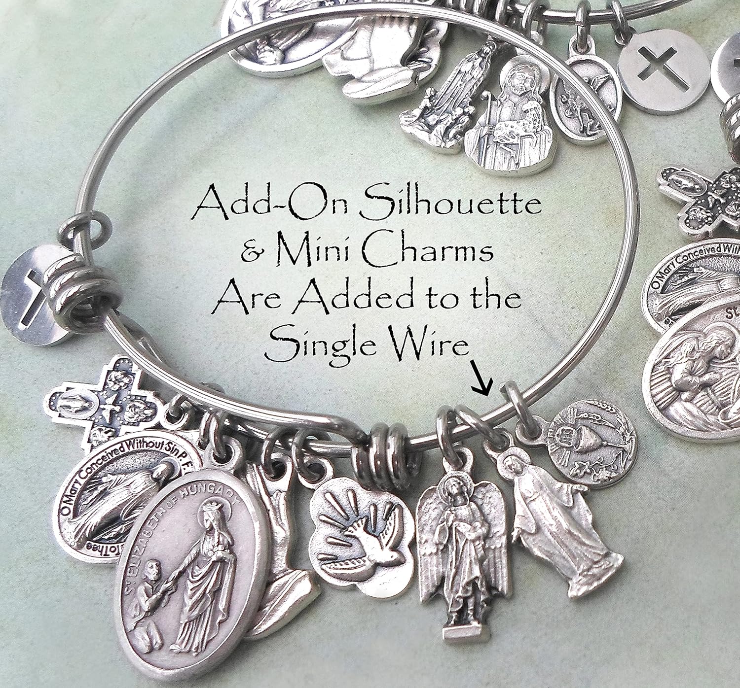 St. Dymphna Bangle Bracelet, Patron Saint of Anxiety and Depression - Image 9