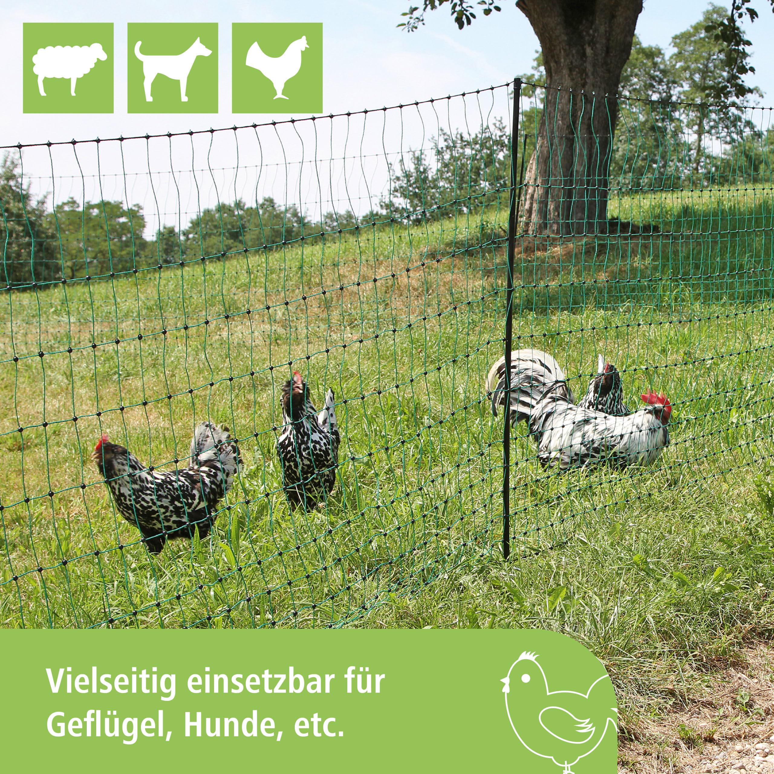 KERBL Filet pour les poules 25 m - 106 cm - double pointe - vert - non électrique | Leroy Merlin