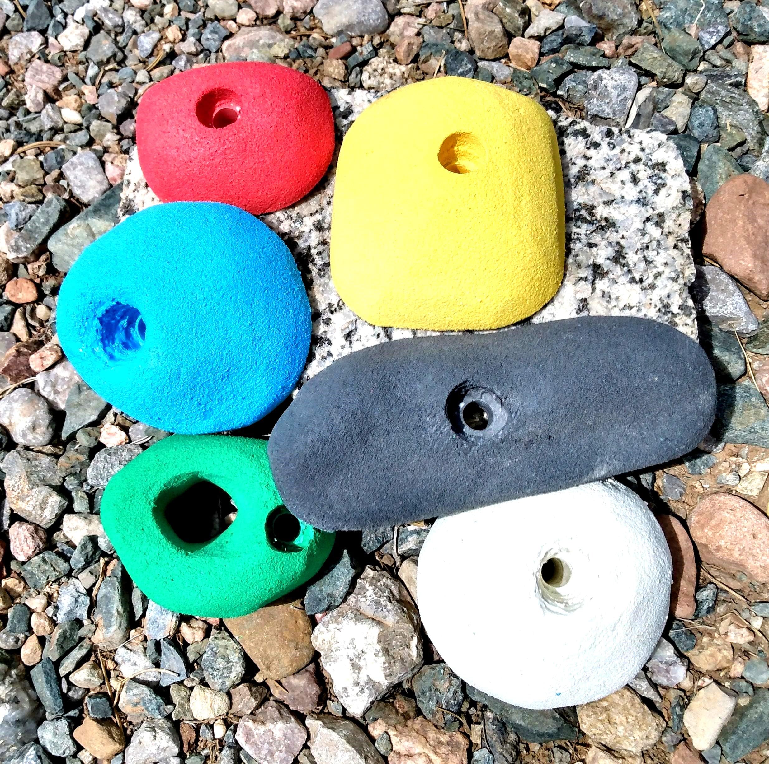 6 Pack Large Polyurethane Bolt-On Rock Climbing Wall Hand Holds