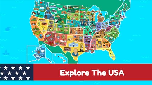 US States Quiz: USA Capitals Map & Flags Puzzle Learning Games for Kids | World Geography Games