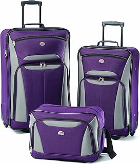 American Tourister Luggage Fieldbrook II 3 Piece Set, Purple/Grey