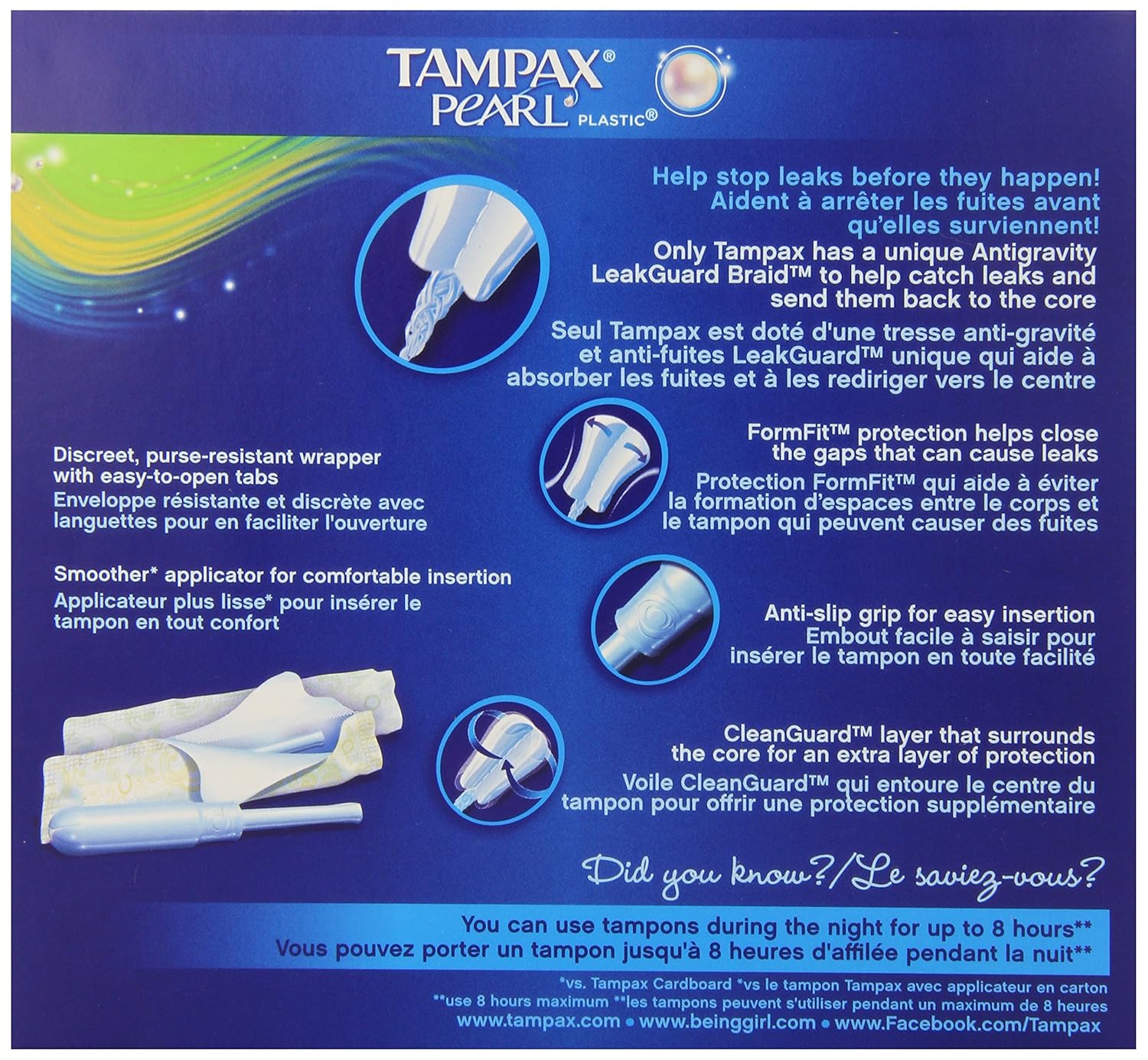 Buy Tampax Pearl Plastic Duo Pack, Regular/Super Absorbency, Unscented