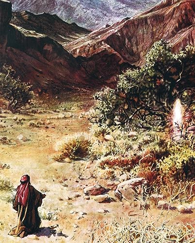 Imagen de impresión católica - Arbusto ardiente C - 8" x 10" listo para ser enmarcado