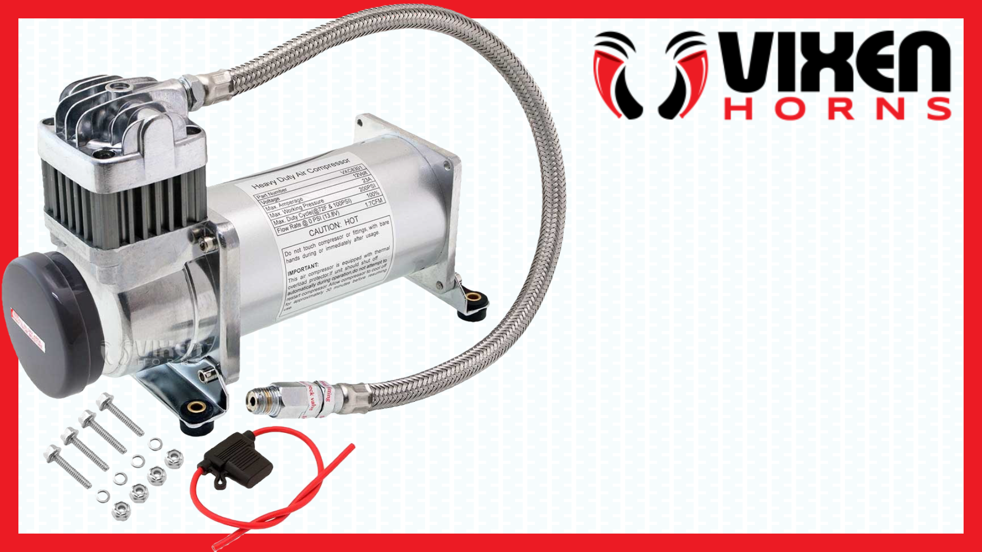 Amazon.com: Vixen Horns Heavy Duty Onboard Air Compressor 200 PSI