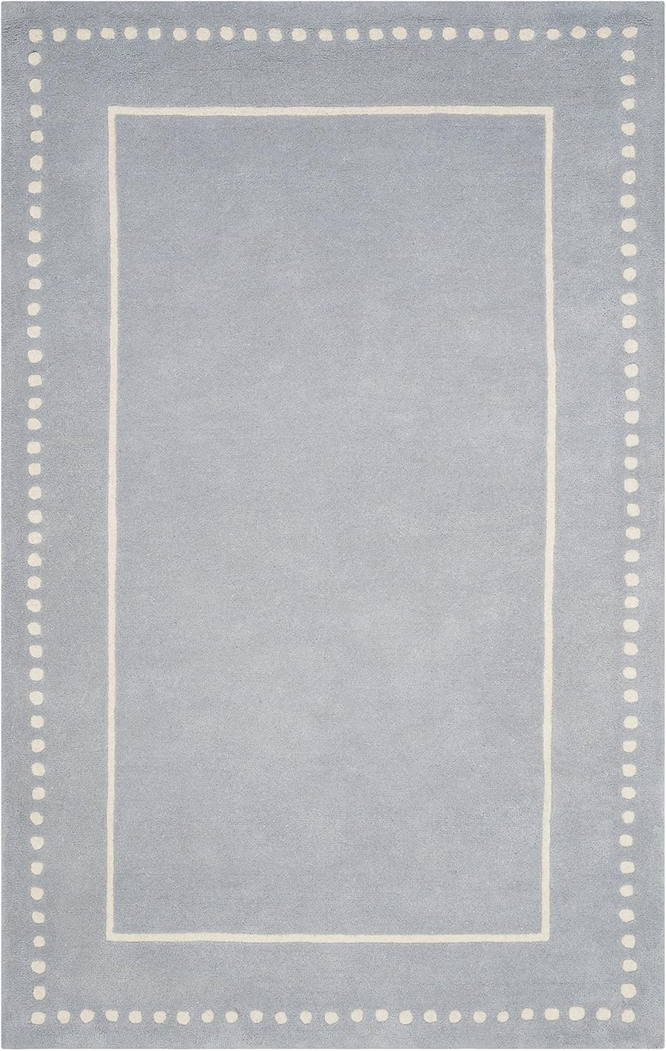 SAFAVIEH Bella Collection Area Rug - 5' x 8', Light Blue & Ivory, Handmade Dotted Border Wool, Ideal for High Traffic Areas in Living Room, Bedroom (BEL151A)