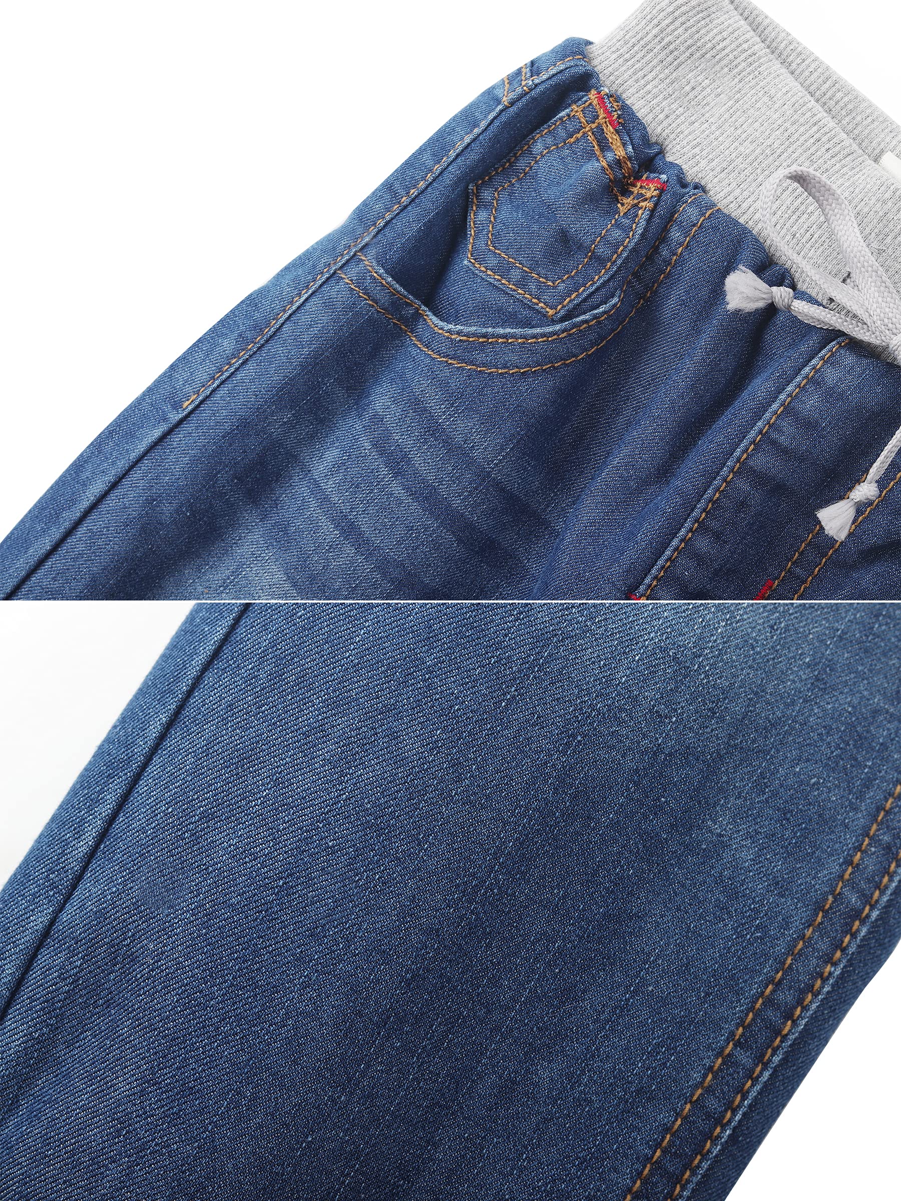 Bebè Bambine Bambini Ragazzi Ragazze Pantaloni di Cotone Denim Jeans vestibilità Regolare con Elastico in Vita in Maglia con Coulisse Taglia 92-128