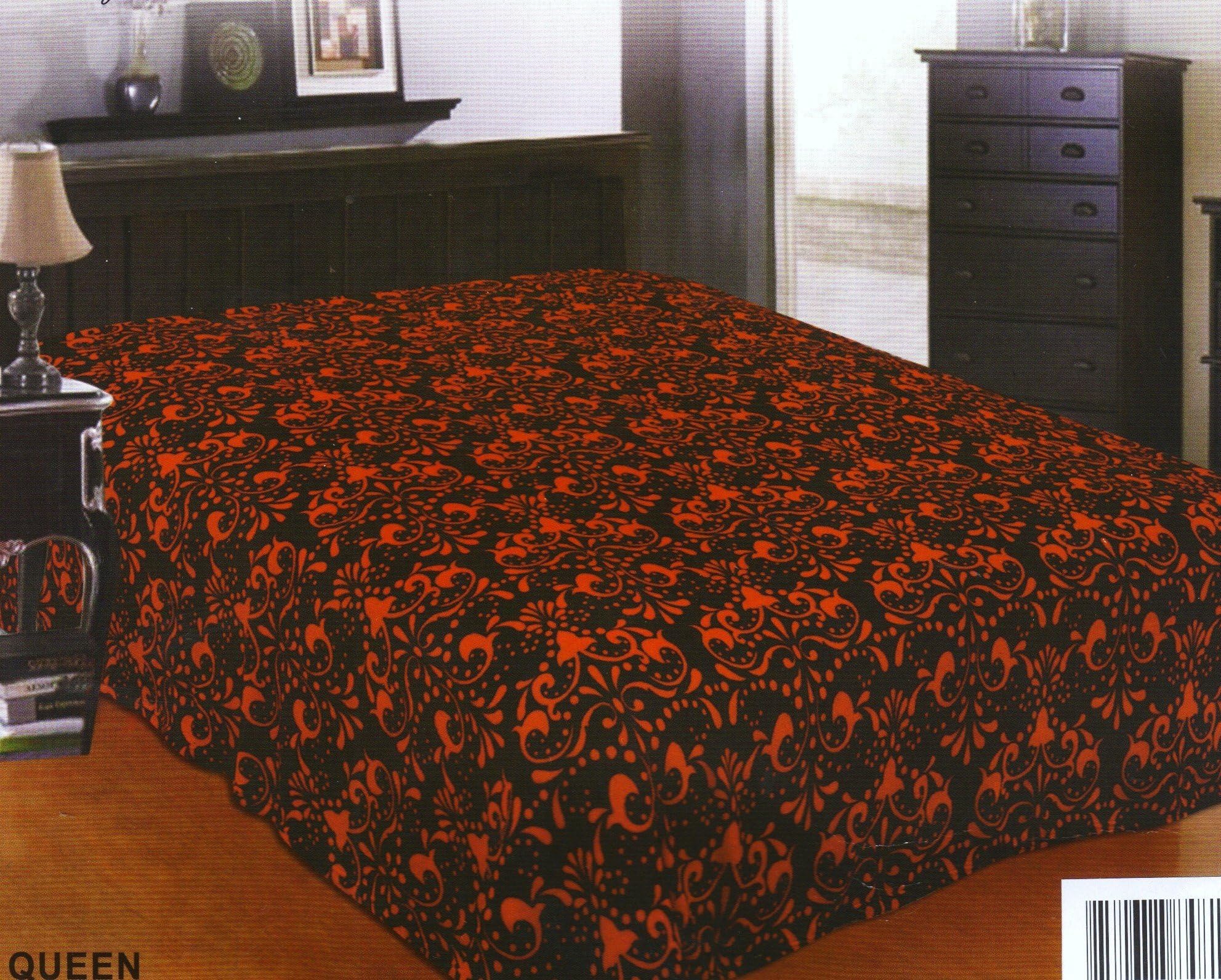 All Seasons Super Soft Luxury Coral Micro Fleece Plush Throw Blanket Full / Queen Black Red Print