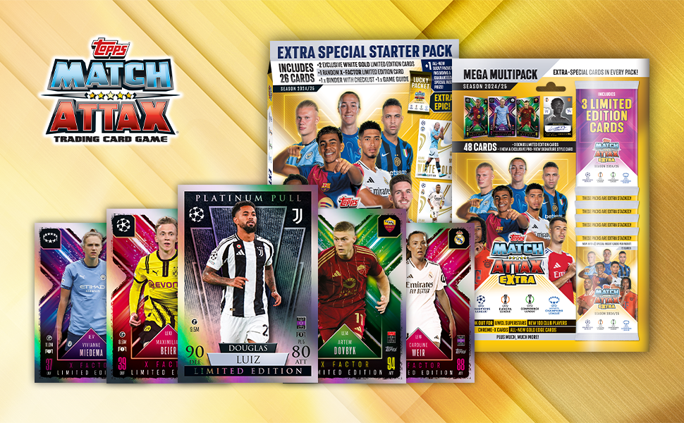 Topps Match Attax Extra 2025 - Mega Tin #3 - Giants of the Game! 48 cards including 4 exclusive Giants of the Game LE cards. Look out for relic cards inside lucky