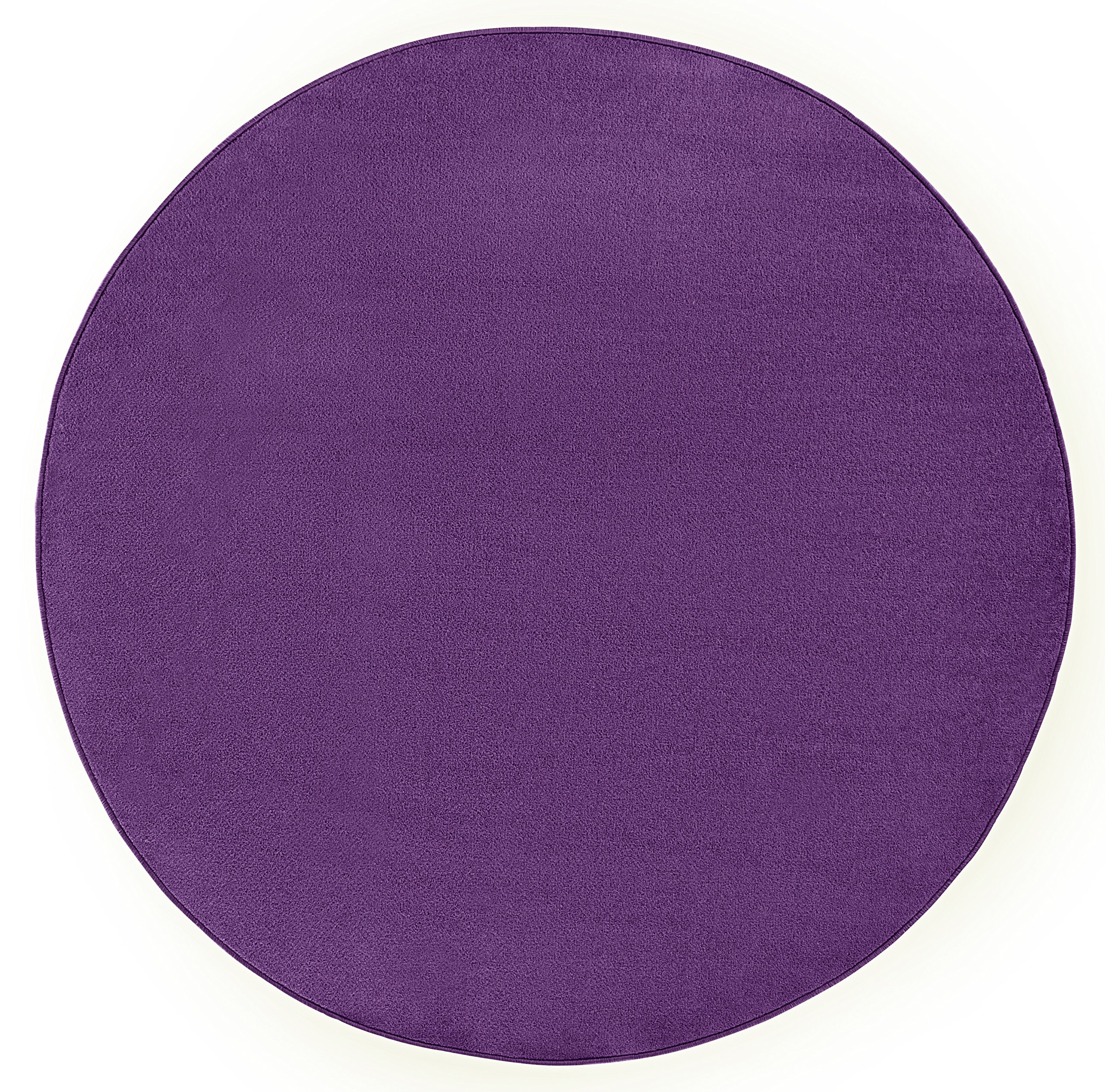Hanse Home Tappeto Fancy rotondo, tappeto per soggiorno, tinta unita, moderno, in velluto, per sala da pranzo, soggiorno, cameretta dei bambini, corridoio, camera da letto, cucina, viola, diametro 133