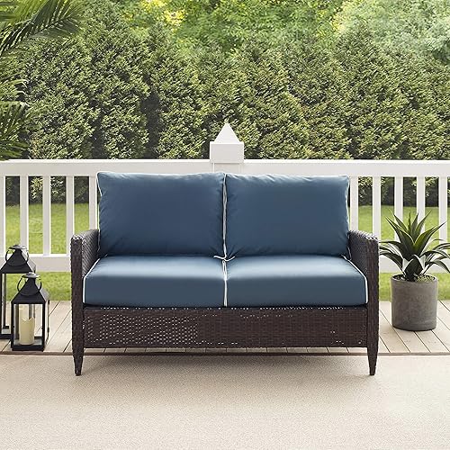 Miniatura 6 de Crosley Furniture KO70066BR-BL Kiawah Silla de mimbre para exteriores, azul
