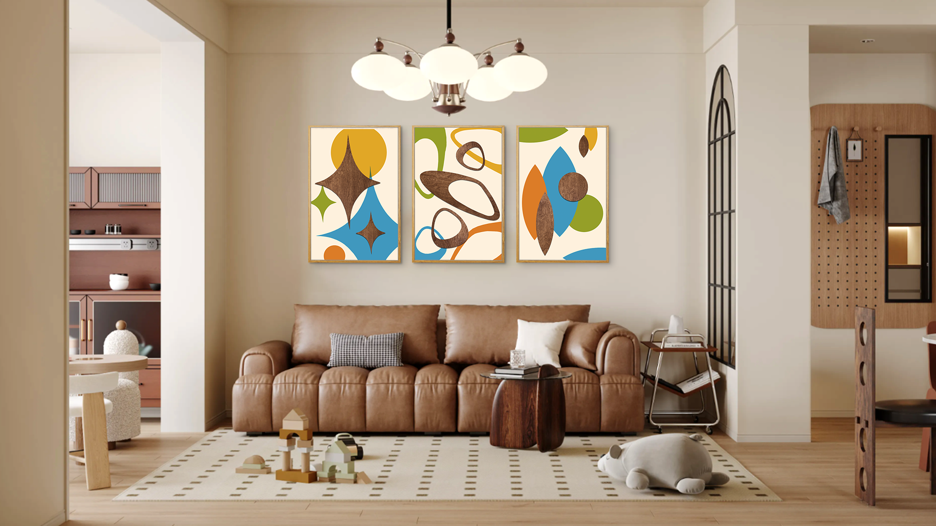 Amazon.com: TOARTi 3PCS Framed 3D Mid Century Modern Wall Art Set