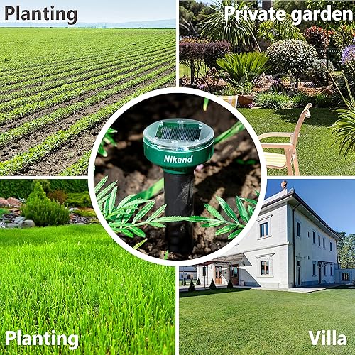 Miniatura 4 de Repelente de gotas ultrasónico alimentado por energía solar - Estacas repelentes de topos al aire libre seguras para mascotas - Repelente